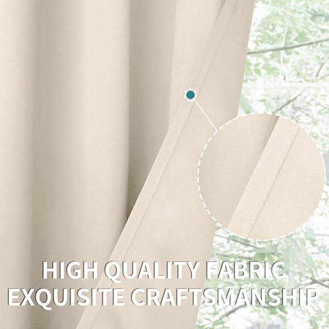 BGment Blackout Curtains - Grommet Thermal Insulated Room Darkening Bedroom and Living Room Curtains, Set of 2 Panels (70 x 84 Inch, Champagne)