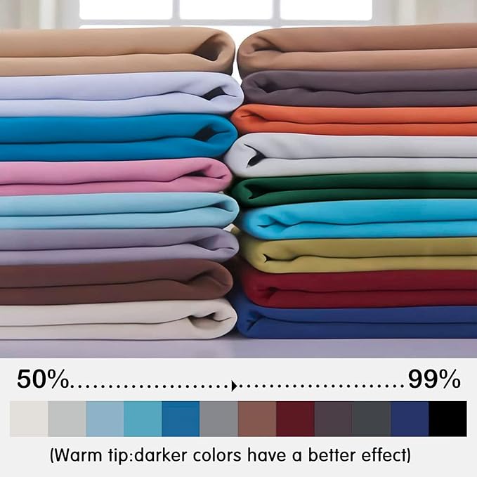 Yakamok Blackout Curtains Room Darkening Thermal Insulated Window Panels,Solid Grommet Top Drapes for Bedroom/Living Room(62Wx84L,Greyish White, 2 Panels)