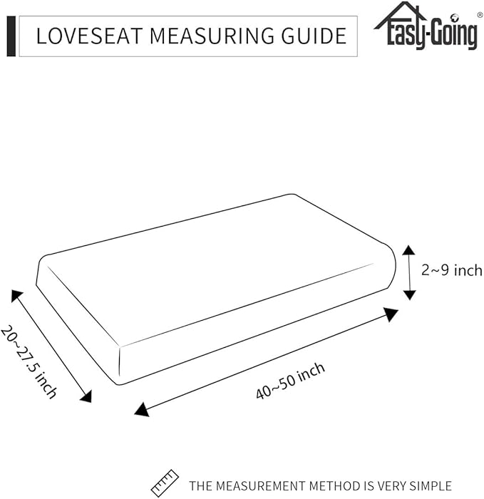 Easy-Going Stretch Loveseat Cushion Cover Sofa Cushion Furniture Protector Sofa Seat Sofa Slipcover Sofa Cover Soft Flexibility with Elastic Bottom(Loveseat Cushion, Navy)
