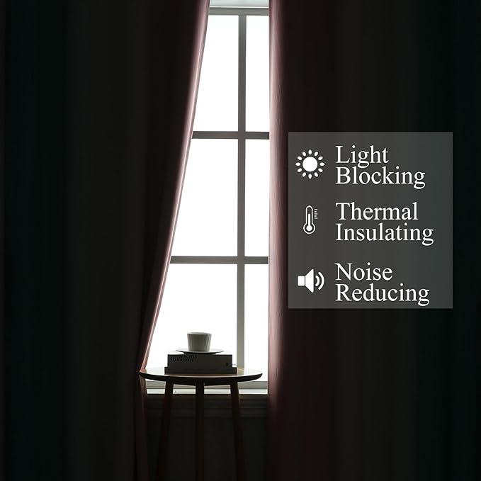 Estelar Textiler Teal and Pink Ombre Blackout Curtains for Bedroom, Full Room Darkening Grommet Curtains for Living Room, Thermal Insulated Light Blocking Gradient Drapes, 42Wx72L, 2 Panels
