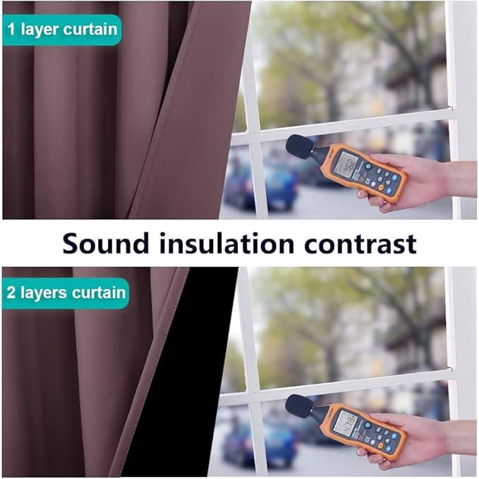 NICETOWN Thermal Insulated 100% Blackout Curtains, Noise Reducing Performance Drapes with Black Lining, Full Light Blocking Drapery Panels for Patio (Dry Rose, 1 Pair, 46 inches x 90 inches)