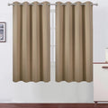 LEMOMO Natural Blackout Curtains 52 x 63 Inch Length/Set of 2 Curtain Panels/Thermal Insulated Room Darkening Curtains for Bedroom and Living Room