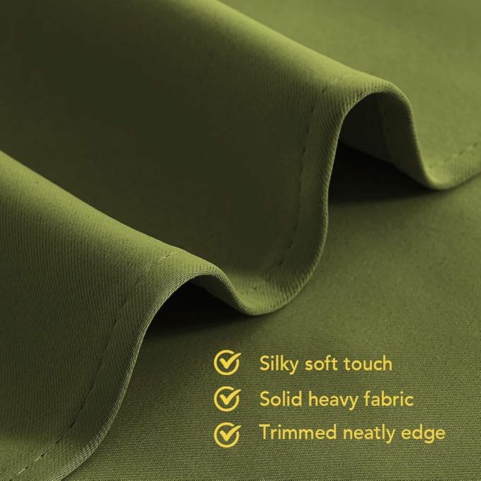 NICETOWN Blackout Curtains & Drapes for Bedroom, Olive Green, W34 x L48, Set of 2, Triple Weave Grommet Top Thermal Insulated Light Blocking Panels for Bathroom/Living Room