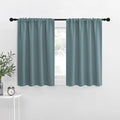 NICETOWN 2 Panels Blackout Curtains, Rod Pocket Thermal Insulated Drapes for Kitchen, Heavy Duty Small Window Treatment for Dorm Room, Studio Apartment, Basement (Greyish Blue, W42 x L30)