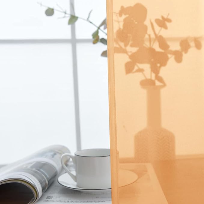 SpaceDresser Sheer Voile Window Treatment Rod Pocket Curtain Panels for Kitchen Bedroom Living Room Drapes Sunlight Filtering Privacy Semi Home Decor Assorted (Beige, 52 W x 54 L)