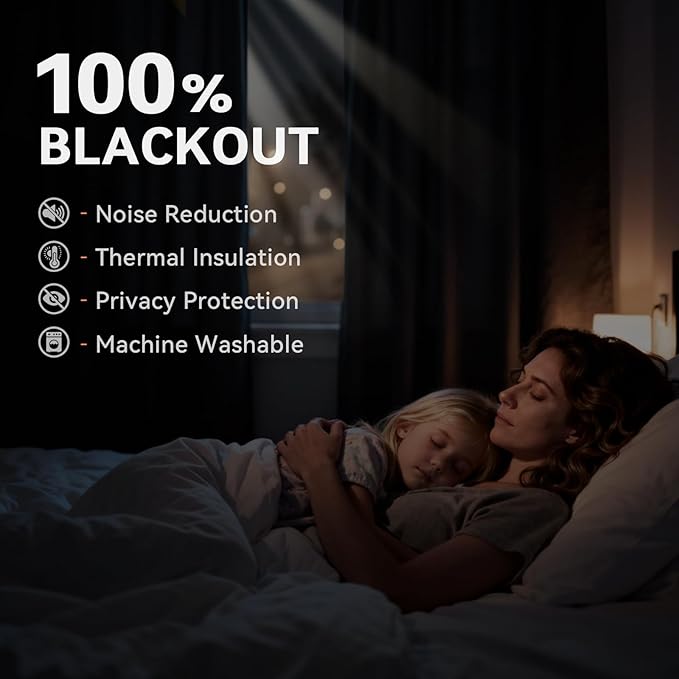 100% Blackout Shield Linen Blackout Curtains for Bedroom, Orange Grommet Curtains for Living Room, Thermal Insulated Room Darkening Drapes for Nursery, Boho Home Decor, 50" W x 96" L, 2 Panels