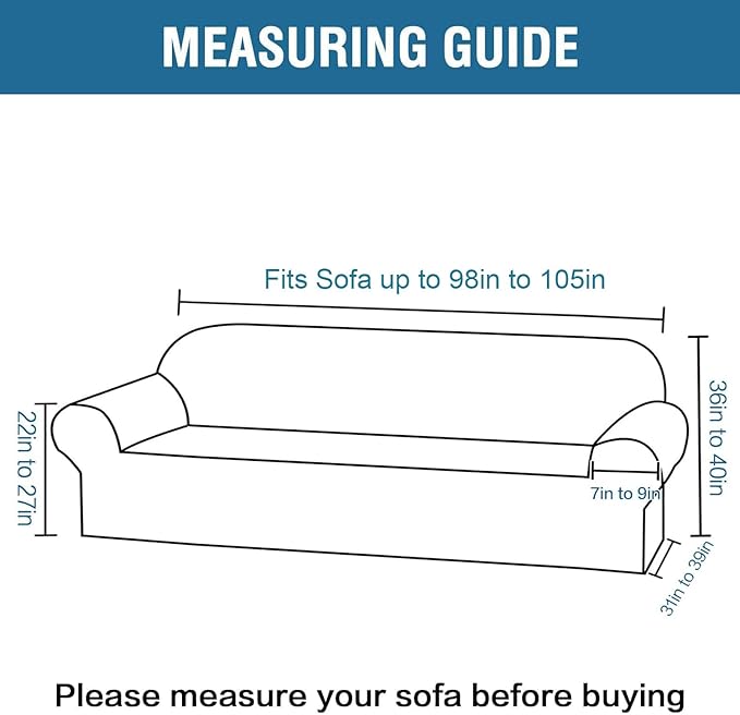 H.VERSAILTEX Stretch Velvet Sofa Covers Large Couch Covers Sofa Slipcovers Furniture Protector Soft with Non Slip Elastic Bottom, Feature Thick Comfy Rich Velour (Extra Wide Sofa 98"-105", Caramel)