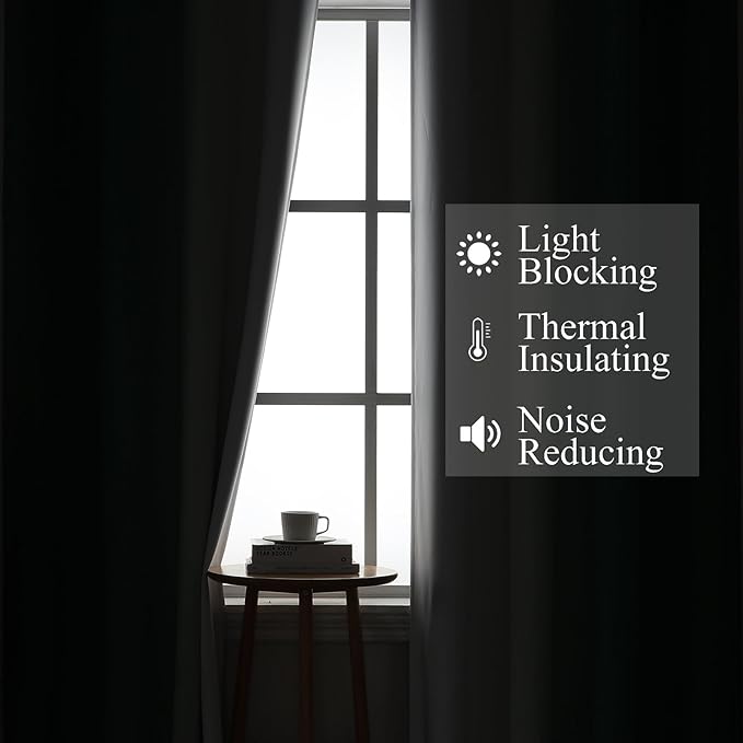 Estelar Textiler Green and Greyish White Blackout Curtains for Living Room, Thermal Insulated Ombre Blackout Drapes, Gradient Full Light Blocking Energy Saving Curtains for Bedroom, 42Wx84L, 2 Panels
