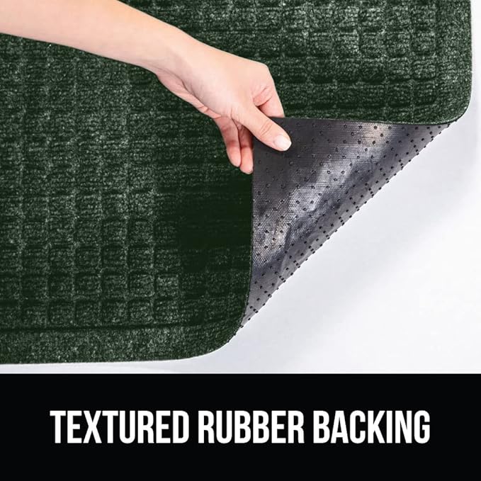 GORILLA GRIP® Ultra Absorbent Front Door Mat Outside Entrance, Traps Dirt and Moisture, HydroABSORB Indoor Outdoor Doormat Holds Up to 1.7 Cups Water, Stain and Fade Resistant Welcome Mat, 29x17 Green