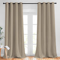 NICETOWN Taupe Blackout Curtains for Living Room, Grommet Thermal Insulated Room Darkening Window Treatments Sound Proof Drapes for Bedroom/Boys Room, 2 Panels, W52 x L90
