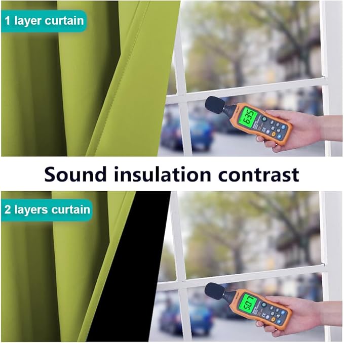 NICETOWN 100% Blackout Blinds, Set of 2, 46" x 96", Fresh Green, Laundry Room Decor Window Treatment Curtains for Large Patio Sliding Door, Thermal Insulated Curtains for Bedroom