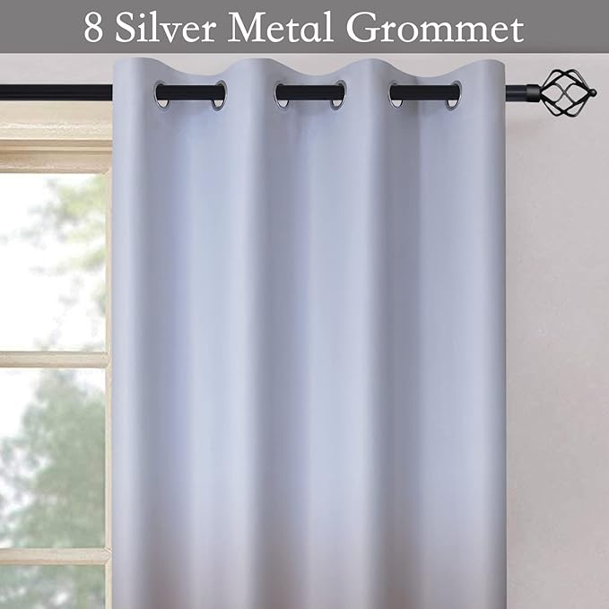 SimpleHome Ombre Room Darkening Curtains for Bedroom, Light Blocking Gradient Grey White to Brown Thermal Insulated Grommet Window Curtains/Drapes for Living Room,2 Panels, 52x84 inches Length