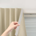 Self Adhesive Portable Blackout Curtains for Bedroom Easy to Install Window Thermal Lnsulated Kitchen Room Darkening Small Window Curtains, Cortinas Para Cuarto, 47"W X 59"L, Beige, 1 Panel