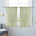 SpaceDresser Basic Rod Pocket Sheer Voile Window Curtain Panels Sage Green 1 Pair 2 Panels 26 Width 40 Inch Long for Kitchen Bedroom Children Living Room Yard（Sage Green，26Wx 40L）