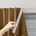 Self Adhesive Curtains, Stick Curtain Blackout Shades Window Cover Curtains for Living Room No Drilling, 47" W X 71" L, Brown, 1 Panel
