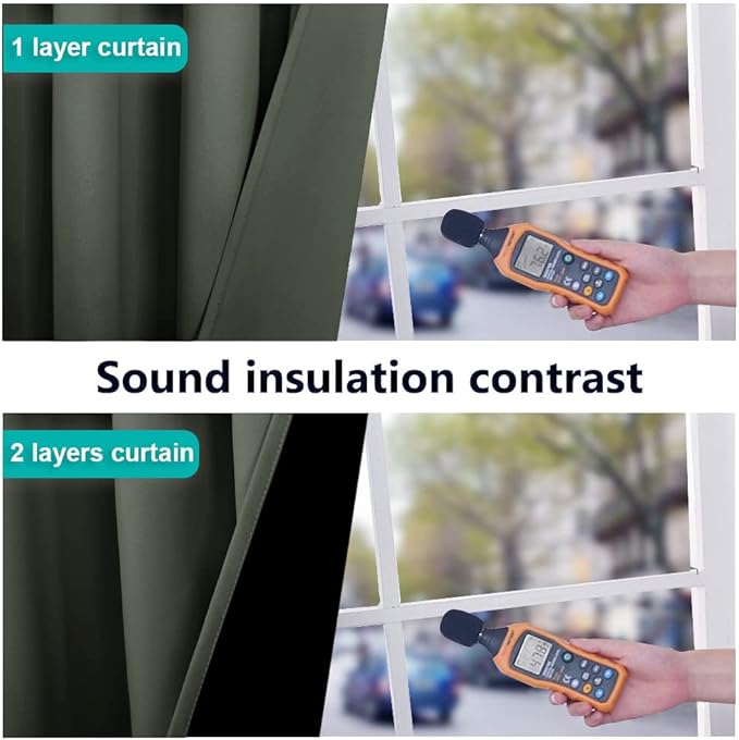 NICETOWN 100% Blackout Curtains 84 inches Long, Pair of Energy Smart & Noise Blocking Out Drapes for Baby Room Window, Thermal Insulated Guest Room Lined Window Dressing(Dark Mallard, 52 inches Wide)