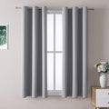 ChrisDowa Small Window Curtains 40 inches Long for Bedroom - Grommet Short Thermal Insulated Room Darkening Curtains for Kitchen (2 Panels, Light Grey, 29 x 40 Inch)