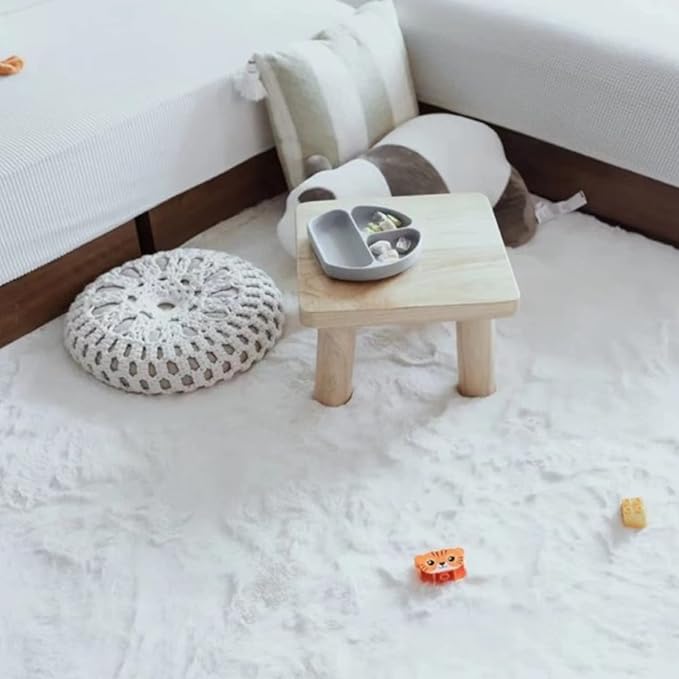 Ghouse Soft Faux Sheepskin Fur Rug 4x6 White Fluffy Bedside Rug Plush Shag Nursery Rugs Carpet Area Rug for Living Room Bedroom Playing Room Decor
