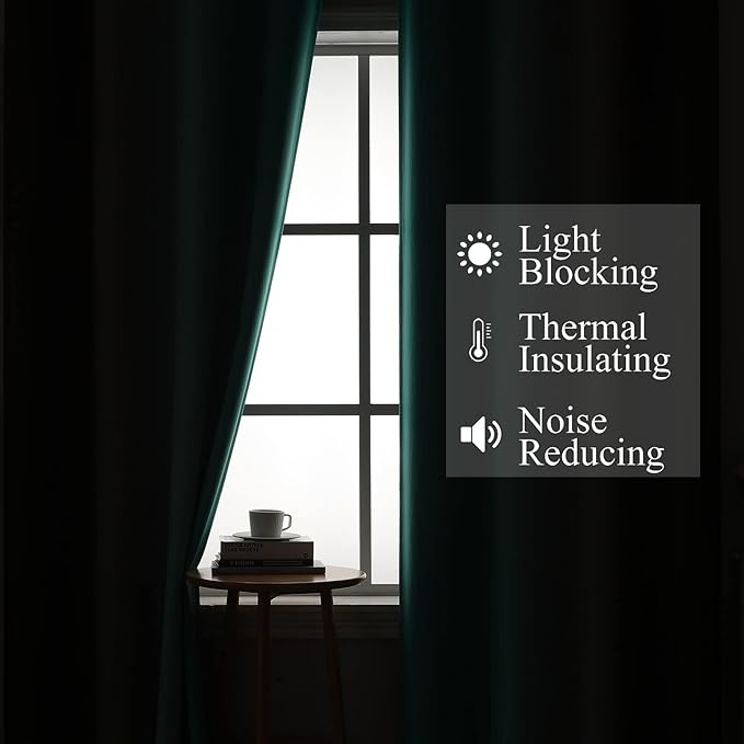 Estelar Textiler Brown and Teal Ombre Blackout Curtains 72 Inches Length for Bedroom, Thermal Insulated Light Blocking Grommet Gradient Blackout Drapes for Living Room, 42Wx72L, 2 Panels