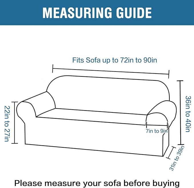 H.VERSAILTEX Stretch Velvet Sofa Covers for 3 Cushion Couch Covers Sofa Slipcovers Furniture Protector Soft with Non Slip Elastic Bottom, Crafted from Thick Comfy Rich Velour (Sofa 72"-90", Taupe)
