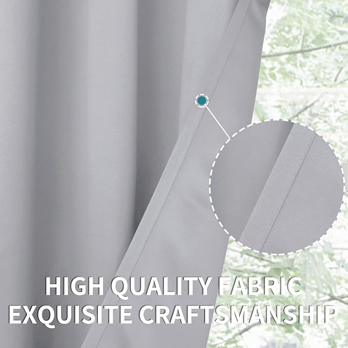 BGment Room Darkening Curtains 84 Inches Long - Grommet Thermal Insulated Drapes Window Treatment Curtains for Bedroom, 2 Panels, 42 x 84 Inch, Light Grey