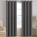 H.VERSAILTEX Microfiber Blackout Grey Curtains for Patio Door Thermal Insulated Living Room Curtains, Room Darkening Noise Reducing Blackout Curtain for Bedroom, Charcoal Gray (1 Panel), 52'W x 96'L