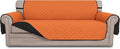 Easy-Going Reversible Couch Cover for 3 Cushion Couch Sofa Cover for Dogs Water Resistant Furniture Protector Cover with Foam Sticks Elastic Straps for Pet Cat (Sofa, Orange/Black)