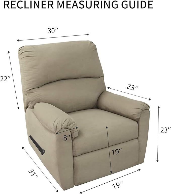 PureFit Reversible Quilted Sofa Cover, Water Resistant Slipcover Furniture Protector, Washable Couch Cover with Non Slip and Elastic Straps for Kids, Dogs, Pets (Small Recliner, Red/Ivory)