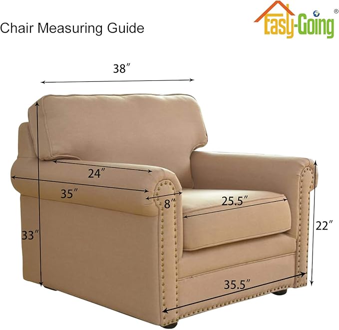 Easy-Going Stretch Chair Sofa Slipcover 1-Piece Couch Sofa Cover Furniture Protector Soft with Elastic Bottom for Kids, Pet. Spandex Jacquard Fabric Small Checks (Chair, Chocolate)