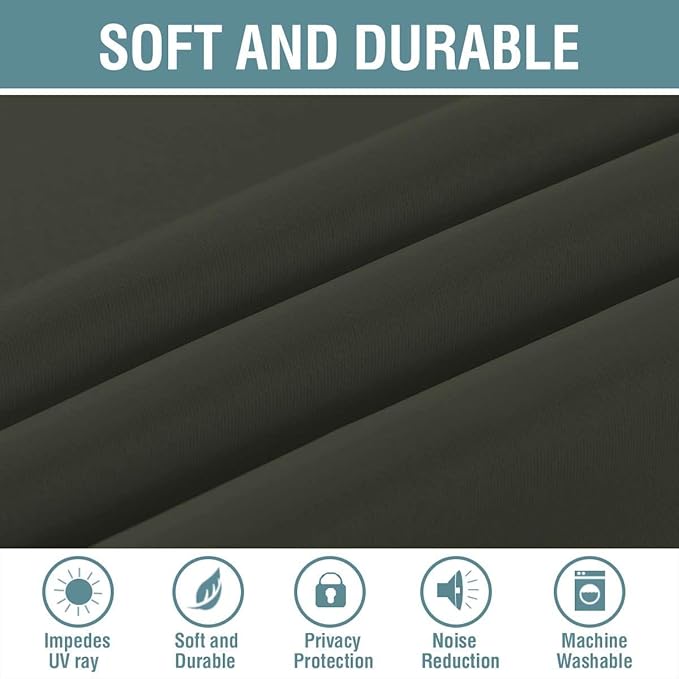 H.VERSAILTEX Blackout Patio Curtains 100 x 96 Inches for Sliding Door Extral Wide Blackout Curtain Panels Thermal Insulated Room Divider - Grommet Top, 8' Tall by 8.5' Wide - Olive
