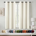 MIULEE Cream Blackout Curtains for Bedroom Living Room 45 Inches Long 2 Panels, Thermal Insulated Room Darkening Drapes Solid Grommet Noise Reduction Light Blocking Window Treatments 40x45 Inch