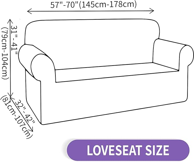 ZNSAYOTX Super Stretch Couch Cover Love Seat Sofa Covers for Living Room Dogs Pet Friendly Furniture Protector Spandex Loveseat Slipcovers with Anti Slip Foam Sticks (Beige, Medium)