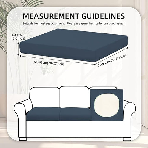 8Pcs Stretch Patio Cushion Covers,Outdoor Couch Covers Replacement,Outdoor Couch & Sofa Slipcovers,for Patio Furniture Cushion Covers,Washable Reusable Furniture Protector (Grey Blue,Cover Only)