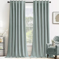 MIULEE Velvet Curtains 96 inches - Luxury Curtains for Bedroom Living Room Room Darkening Thermal Insulated Super Soft Window Drapes Rod Pocket & Back Tab, Misty Blue, W52 x L96 inches, 2 Panels