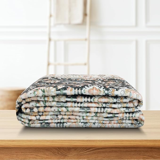 4x12 ft Wide Hallway Rug: Non-Slip Washable Vintage Long Carpet Runner for Kitchen Entryway Water Resistant Low-Pile Thin Floor Mat for Bedroom Living Room Dining Room Black Home Decor (Black, 4X12)
