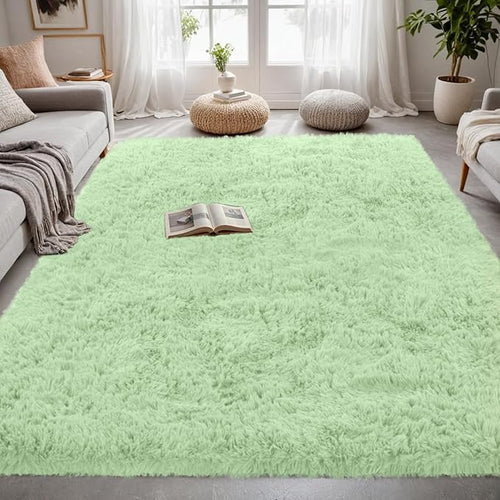 4x6 Area Rugs for Living Room Rug: Soft Fluffy Shag Mint Green Rugs for Bedroom, Non-Slip Large Fuzzy Plush Rug Indoor Floor Carpet for Nursery Kids Boys Girls Room, Dorms, Playroom, Modern Home Decor