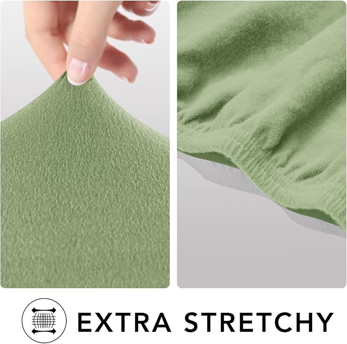PureFit Super Stretch Chair Sofa Slipcover – Spandex Non Slip Soft Couch Sofa Cover, Washable Furniture Protector with Non Skid Foam and Elastic Bottom for Kids, Pets （Chair, Sage Green）