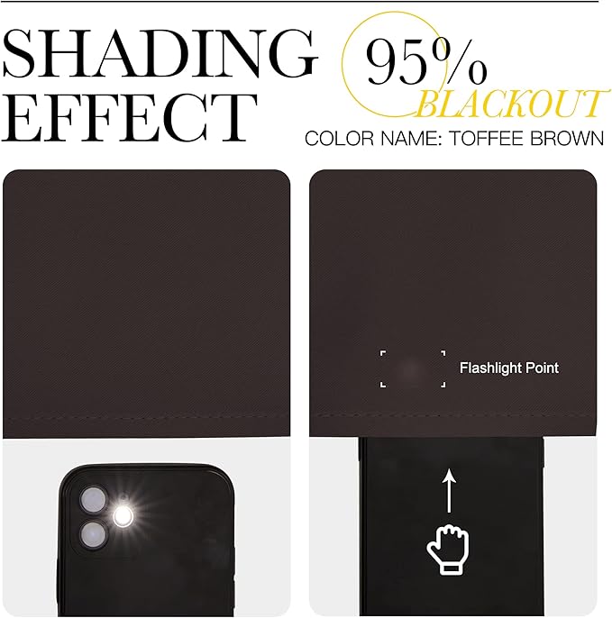NICETOWN RV Blackout Curtains for Camper Windows, Toffee Brown, 34" x 36", Set of 2, Kitchen Curtains, Short Blackout Drapes, Thermal Insulated Rod Pocket Window Treatment Draperies for Nursery