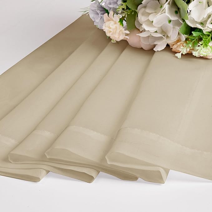 OWENIE Taupe Sheer Curtains 78 inches Long for Bedroom Living Room 2 Panels Set, Rod Pocket Solid Taupe Curtain, Soft Touch Elegant Voile Curtains & Drapes for Nursery, 42"x78", 2 Pcs