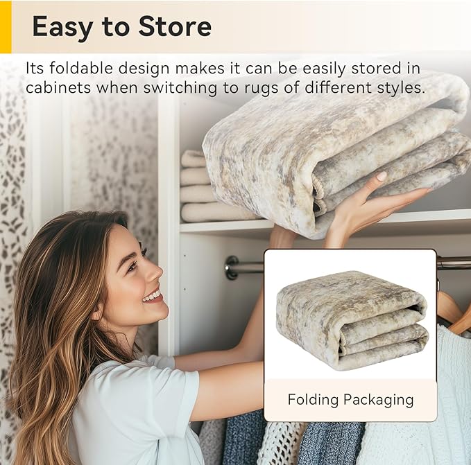 Washable Area Rugs 8ft Non-Slip Modern Abstract Soft for Living Room Entryway Bedroom Nursery, Print Pattern, Neutral Brown Gray