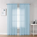 Chyhomenyc Sky Blue Sheer Curtains 78 Inches Long 2 Panels Set for Living Room, Light Filtering Voile Lightweight Bedroom Curtains, Rod Pocket Solid Window Treatment Drapes, Each 42W x 78L