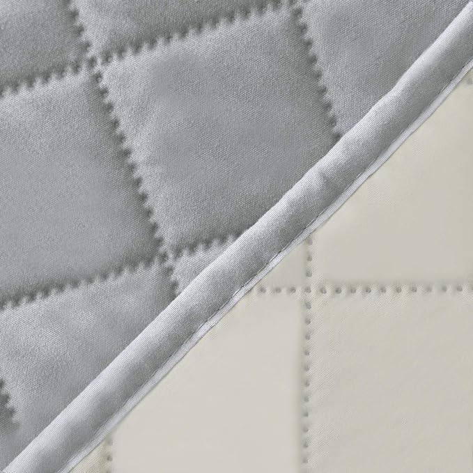 Easy-Going Reversible Oversized Couch Cover for 3 Cushion Couch Sofa Cover for Dogs Water Resistant Furniture Protector Cover with Foam Sticks for Pet (Oversized Sofa, Light Gray/Ivory)