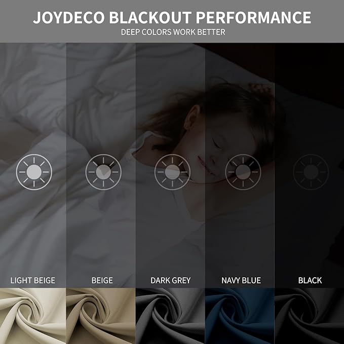 Joydeco Blackout Curtains 95 Inch Length 2 Panels Set, Thermal Insulated Curtains& Drapes 2 Burg, Room Darkening Grommet Drapes for Living Room Bedroom Window (Greyish White, W52 x L95 Inch)