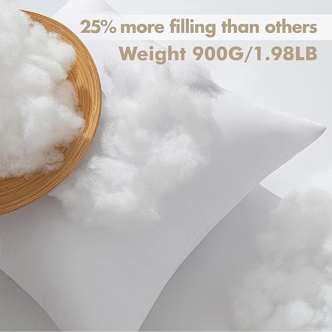 MIULEE Euro Pillows Inserts, Pack of 4 26x26 Inch 100% Virgin Microfiber Filling Throw Pillows for Bed Couch Sofa