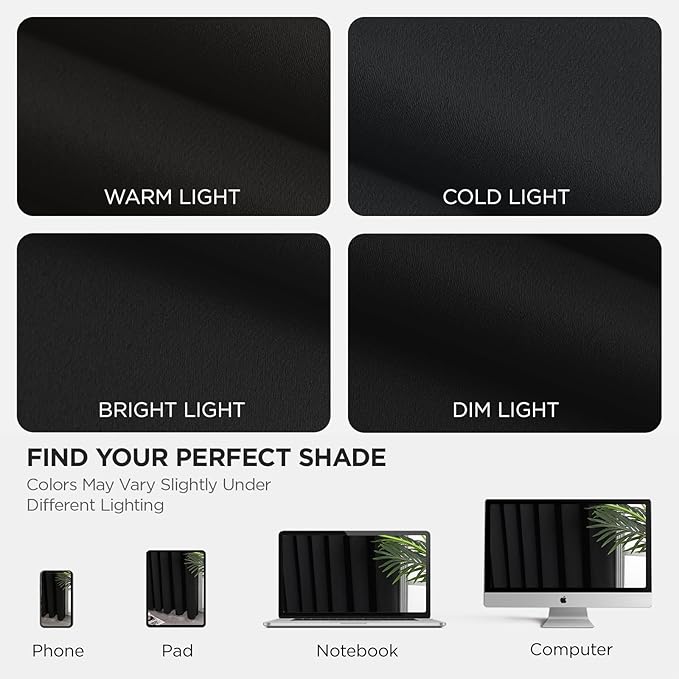 Joydeco Blackout Patio Sliding Door Curtains 84 Inches Long, Grommet Privacy Room Divider Curtains, Extra Wide Thermal Blackout Drapes for Bedroom Living Room (Black, 70Wx84L, 1 Panel)