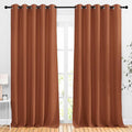 NICETOWN Blackout Room Divider Curtains 118 inches Long, Grommet Thermal Window Treatments Sound Reducing Drapes for Sliding Glass Door, Burnt Orange, W66 x L118, 2 Pieces