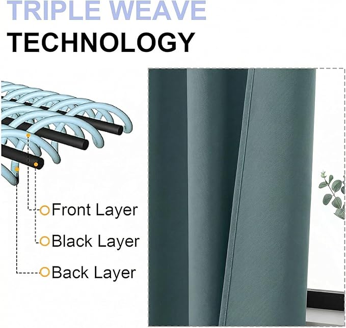 Simplebrand Ava Dark Green Short Blackout Curtains for Bedroom 45 Inches Long 2 Panels Set, Solid Thermal Insulated, Energy Saving Window Treatment Curtains Blackout Drapes, W40 x L45 Inch, Dark Green