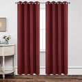 Joydeco Blackout Curtains 84 Inch Length 2 Panels Set, Thermal Insulated Long Curtains 2 Burg, Room Darkening Grommet Drapes for Living Room Bedroom Window (W52 x L84 Inch, Burgundy Red)