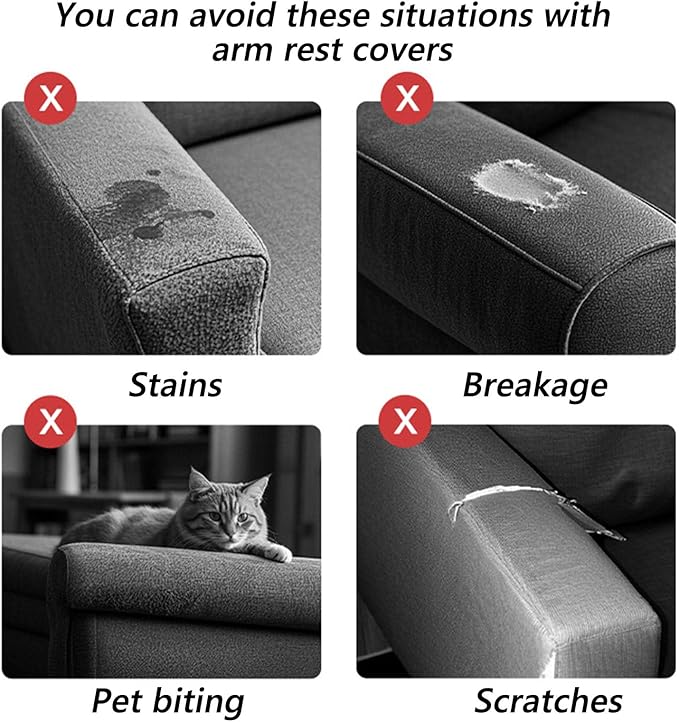Soothing Home Sofa Covers, Sofa Hero Covers, Wear-Resistant Universal Couch Covers Washable Stretch Sectional Couch Cushion Covers (Light Green,Arm Rest Covers 2pcs)