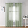 OVZME Sage Green Sheer Curtains 78 Inches Long 2 Panels - Soft Light Filtering Window Sheer Panels for Living Room/Bedroom, Top Dual Rod Pocket, 1 Pair, Each 42Wx78L Inches